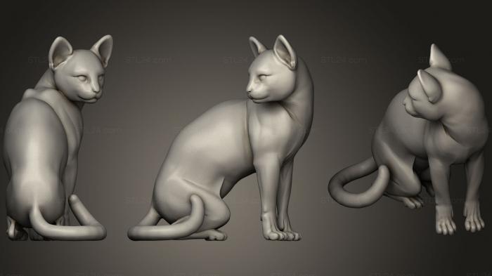 Animal figurines (Cat Pensive, STKJ_0803) 3D models for cnc